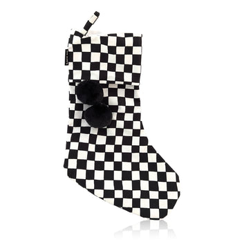 Black Checkered Christmas Stocking | Pre-order - shipping in early November