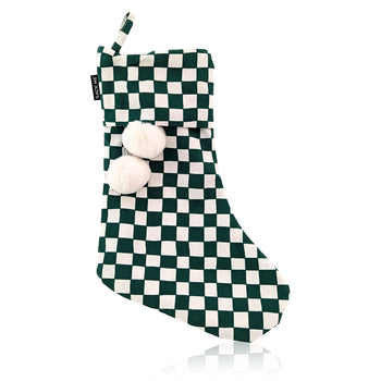 Green Checkered Christmas Stocking | Pre-order - shipping in early November