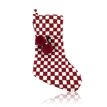 Red Checkered Christmas Stocking | Pre-order - shipping in early November