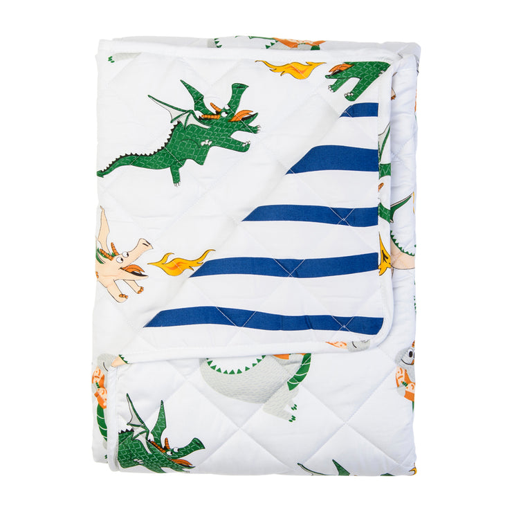 Dunkin' Dragon Quilted Cot Cover/Play Mat