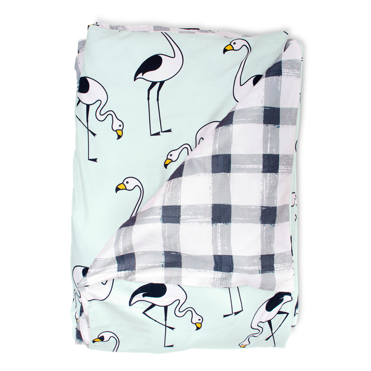 Flamingo Mint Quilt Cover