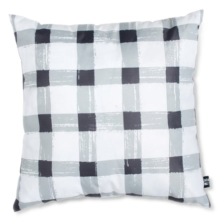 Grey Gingham Waterproof Small Cushion Cover