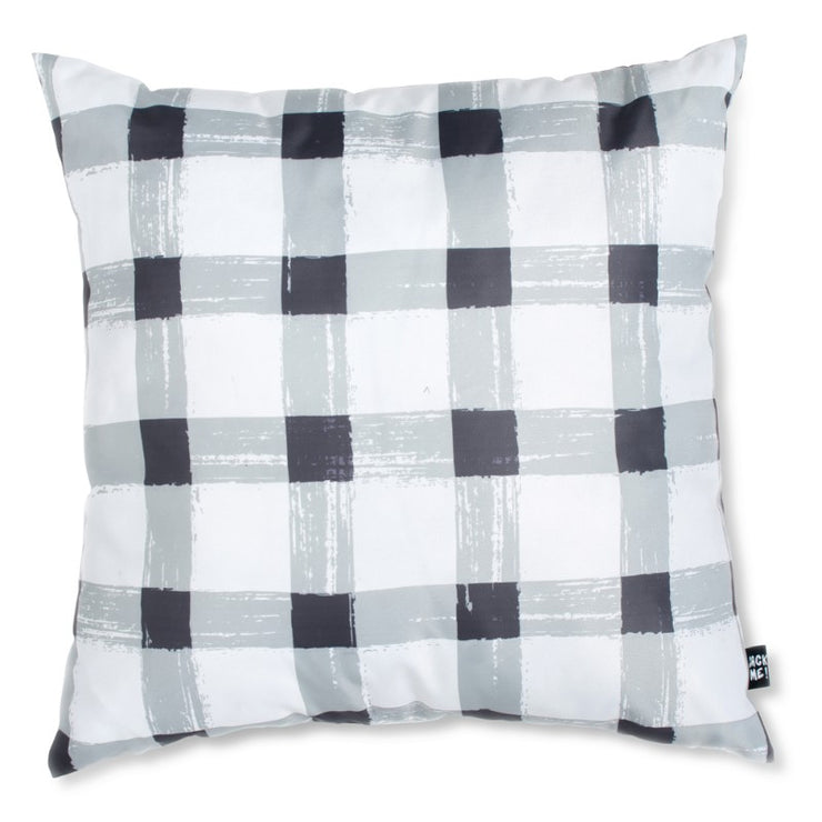 Grey Gingham Waterproof Small Cushion Cover